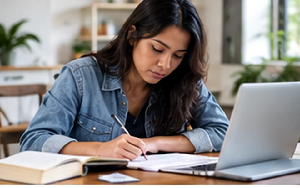 Étudiant travaillant sur un ordinateur portable