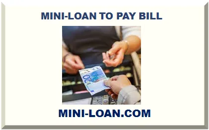 SMALL LOAN TO PAY BILL